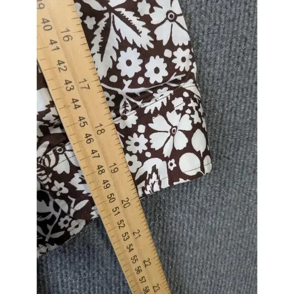 LRL Ralph Lauren Poplin Top Womens 3X Brown Floral Button Up Dress Shirt - Picture 7 of 10